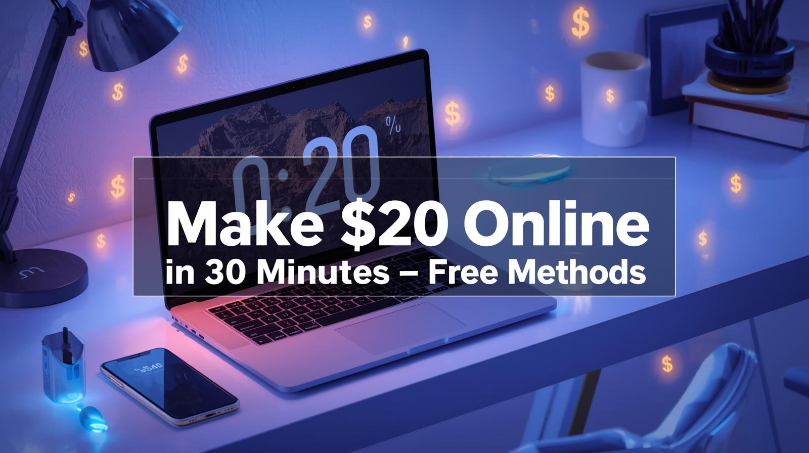 Make $20 Online in 30 Minutes – 100% Free Methods That Work